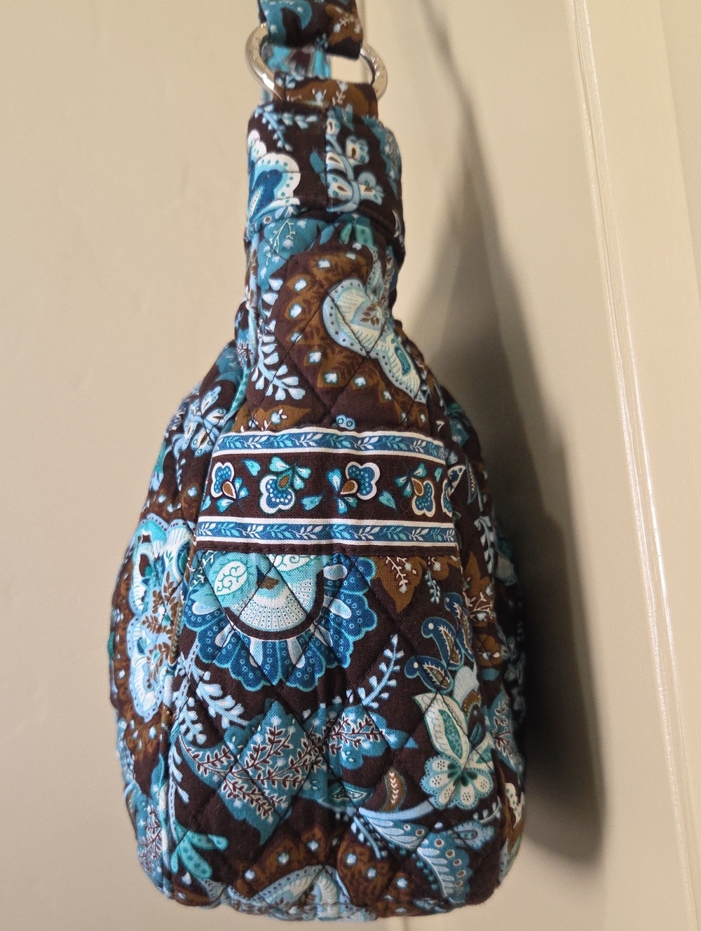 Vera Bradley Retired Blue Paisley Quilted Shoulder Bag - Picture 12 of 14